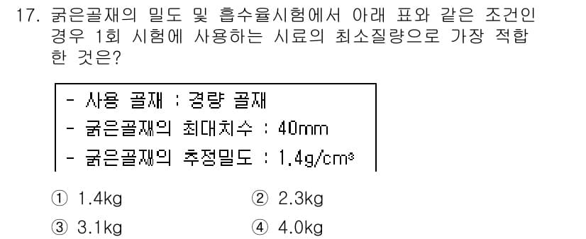 콘크리트기사 2016년 17번 - 정답과 핵심 포인트를 검수 중인 기출문제