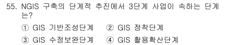 지적산업기사 2017년 55번 - 정답과 핵심 포인트를 검수 중인 기출문제