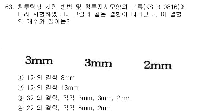 침투비파괴검사기사(구) 2017년 63번 - 정답과 핵심 포인트를 검수 중인 기출문제