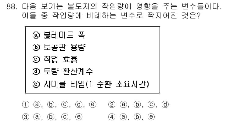 건설기계설비기사 2017년 88번 - 정답과 핵심 포인트를 검수 중인 기출문제