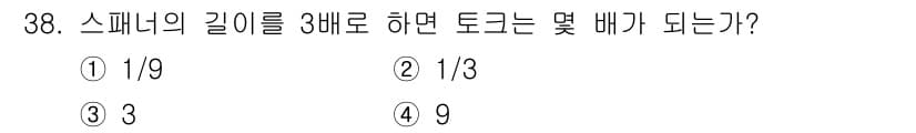 생산자동화산업기사 2017년 38번 - . 

스피너의 길이를 3배로 늘리면, 면적은 길이의 제곱에 비례하므로 ... 에 관한 핵심 기출문제