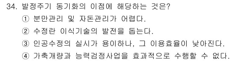 축산기사 2015년 34번 - 정답과 핵심 포인트를 검수 중인 기출문제
