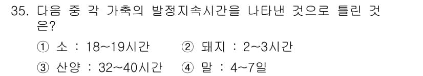 축산기사 2015년 35번 - 정답과 핵심 포인트를 검수 중인 기출문제