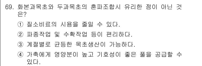 축산기사 2015년 69번 - 정답과 핵심 포인트를 검수 중인 기출문제