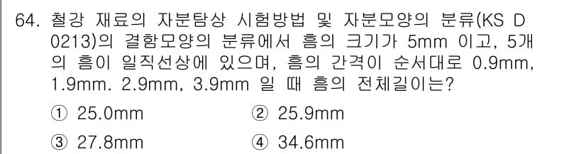자기비파괴검사기사(구) 2015년 64번 - 정답과 핵심 포인트를 검수 중인 기출문제