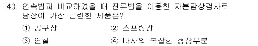 자기비파괴검사기사 2015년 40번 - 정답과 핵심 포인트를 검수 중인 기출문제