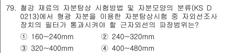 자기비파괴검사기사 2015년 79번 - 정답과 핵심 포인트를 검수 중인 기출문제