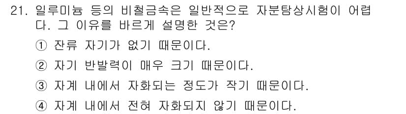 자기비파괴검사기사 2016년 21번 - 정답과 핵심 포인트를 검수 중인 기출문제