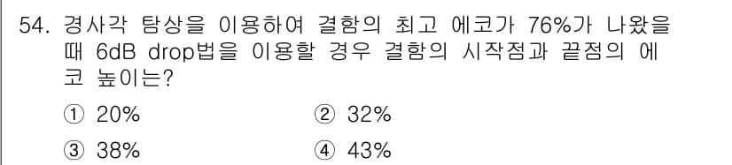 초음파비파괴검사기사 2016년 54번 - 정답과 핵심 포인트를 검수 중인 기출문제