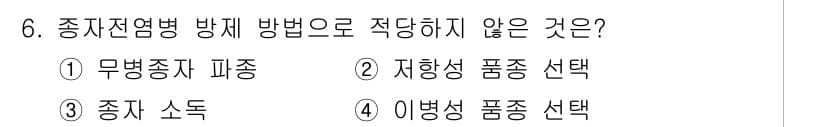 종자기능사 2015년 6번 - 정답과 핵심 포인트를 검수 중인 기출문제