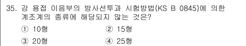 방사선비파괴검사기능사 2015년 35번 - 정답과 핵심 포인트를 검수 중인 기출문제