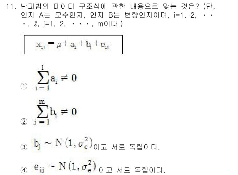 품질경영산업기사 2015년 11번 - 정답과 핵심 포인트를 검수 중인 기출문제