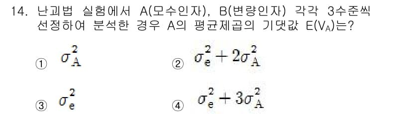 품질경영산업기사 2015년 14번 - 난괴법 실험에서 A는 변수로서 C의 영향을 받으며, B와의 상호작용을 고... 에 관한 핵심 기출문제