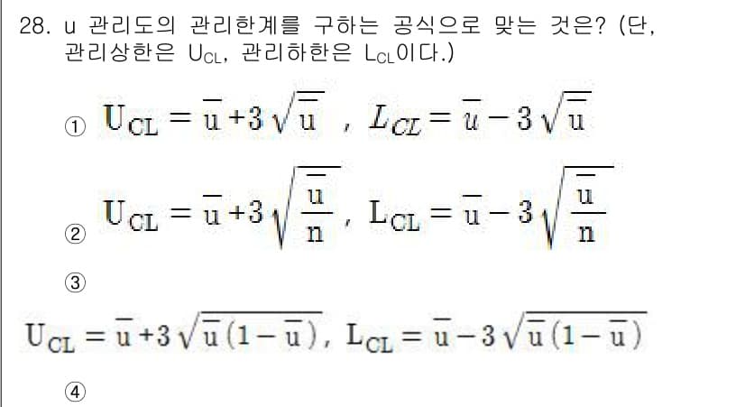 품질경영산업기사 2016년 28번 - 정답과 핵심 포인트를 검수 중인 기출문제