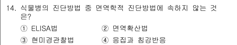 식물보호산업기사 2017년 14번 - 정답과 핵심 포인트를 검수 중인 기출문제