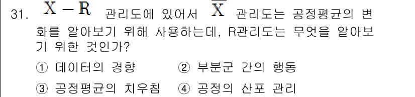 품질경영산업기사 2017년 31번 - 정답과 핵심 포인트를 검수 중인 기출문제