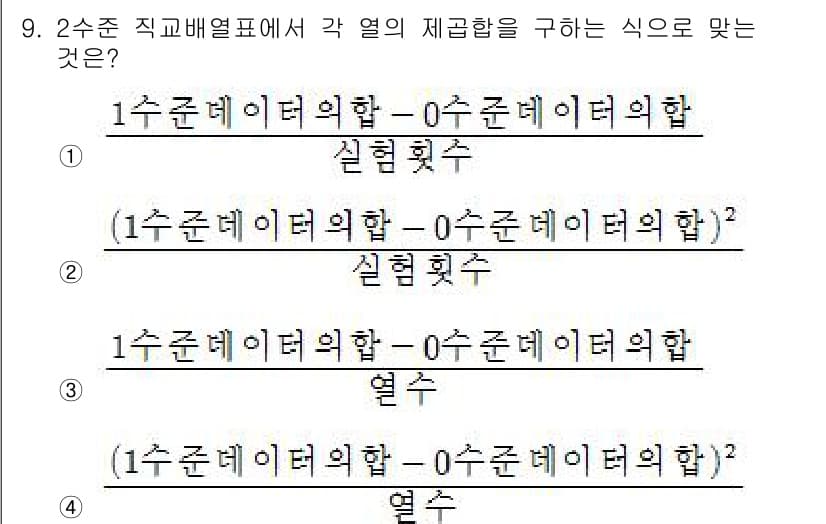 품질경영산업기사 2017년 9번 - 정답과 핵심 포인트를 검수 중인 기출문제