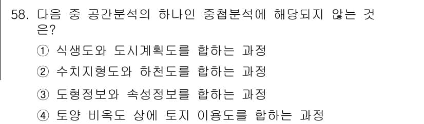 측량및지형공간정보산업기사 2015년 58번 - 정답과 핵심 포인트를 검수 중인 기출문제
