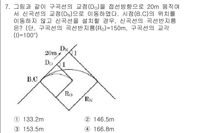 측량및지형공간정보산업기사 2016년 7번 - 정답과 핵심 포인트를 검수 중인 기출문제