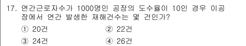 산업안전기사 2018년 17번 - 정답과 핵심 포인트를 검수 중인 기출문제