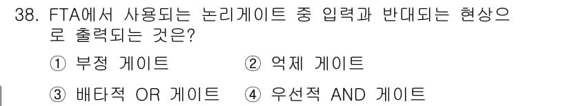 산업안전기사_필기 2018년 38번 - . 부정 게이트  
정답인 이유: 부정 게이트는 입력 신호 중 하나라도 ... 에 관한 핵심 기출문제