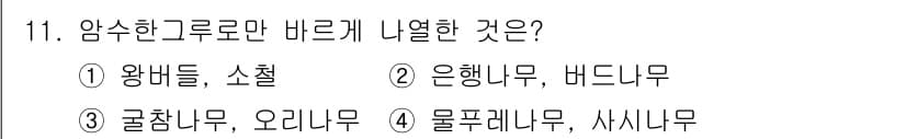 산림산업기사(구60문항) 2018년 11번 - . 왕버들, 소철

해설: 왕버들은 수생 식물로서 습기가 많은 지역에 잘... 에 관한 핵심 기출문제