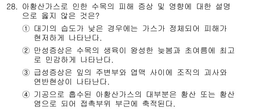 산림산업기사(구60문항) 2018년 28번 - 정답과 핵심 포인트를 검수 중인 기출문제