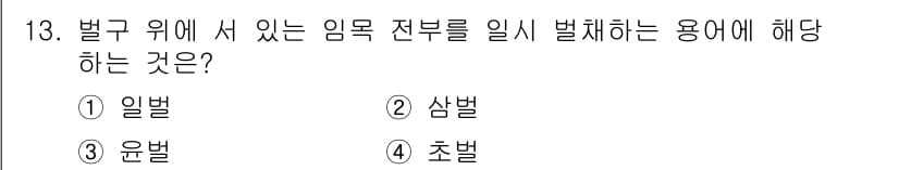 산림산업기사 2018년 13번 - 정답은 1번 '일벌'입니다. 일벌은 꿀벌의 생식과 관련 없이 꽃가루 수집... 에 관한 핵심 기출문제