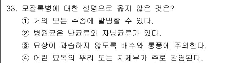 산림산업기사 2018년 33번 - 정답과 핵심 포인트를 검수 중인 기출문제