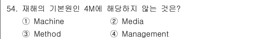 압연기능사 2016년 54번 - 4M의 기본 원인은 Machine, Media, Method, Manag... 에 관한 핵심 기출문제
