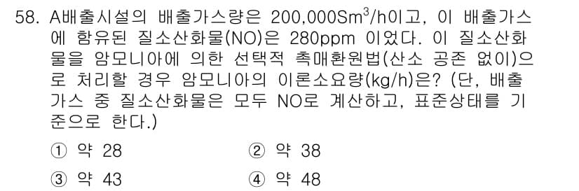 대기환경산업기사 2015년 58번 - 정답과 핵심 포인트를 검수 중인 기출문제