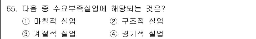 직업상담사_2급 2018년 65번 - 수요부족실업은 특정 산업이나 직업에서의 일자리 부족으로 발생하며, 이는 ... 에 관한 핵심 기출문제