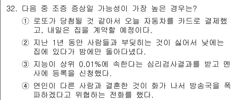 임상심리사_2급 2018년 32번 - 정답과 핵심 포인트를 검수 중인 기출문제
