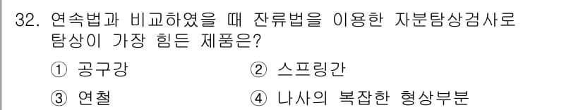 자기비파괴검사기사 2018년 32번 - 정답과 핵심 포인트를 검수 중인 기출문제