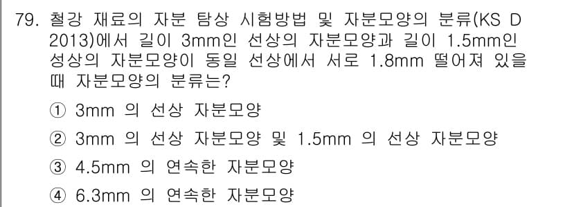 자기비파괴검사기사 2018년 79번 - 자기비파괴검사에서 기체와 자성 물질 사이의 거리와 자부모양 간의 관계는 ... 에 관한 핵심 기출문제