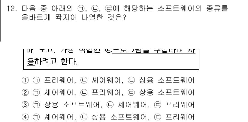 컴퓨터활용능력_2급 2018년 12번 - 해당 문제에서 요구하는 소프트웨어의 종류는 일반적으로 사용자의 작업을 보... 에 관한 핵심 기출문제