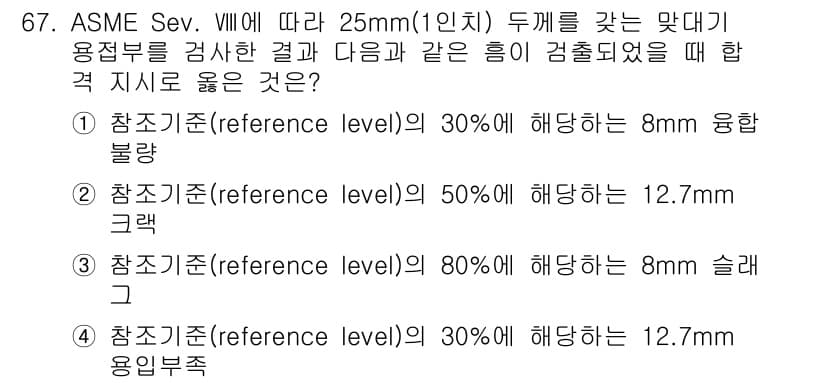 초음파비파괴검사기사(구) 2018년 67번 - 정답과 핵심 포인트를 검수 중인 기출문제