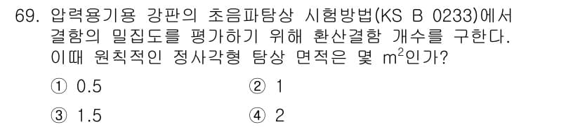 초음파비파괴검사기사 2018년 69번 - 정답과 핵심 포인트를 검수 중인 기출문제