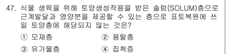 조경산업기사 2018년 47번 - 정답과 핵심 포인트를 검수 중인 기출문제