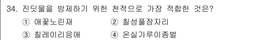 식물보호기사 2018년 34번 - . 애꽃노래벌레는 진딧물의 천적이다. 이 곤충은 진딧물을 잡아먹어 자연적... 에 관한 핵심 기출문제