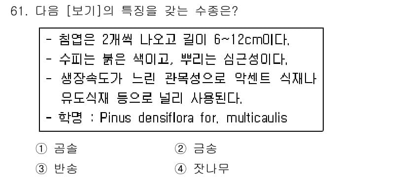 조경기사 2018년 61번 - 정답과 핵심 포인트를 검수 중인 기출문제