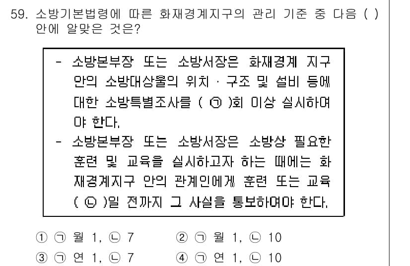 소방설비기사(기계분야) 2018년 60번 - 소방기본법령에 따르면 소방본부장 또는 소방서장은 화재경계구역 내 소방시설... 에 관한 핵심 기출문제