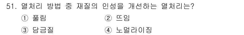 열처리기능사 2015년 51번 - 정답과 핵심 포인트를 검수 중인 기출문제