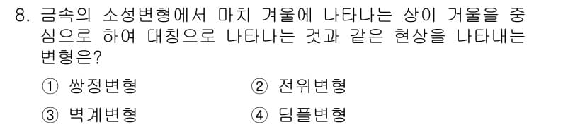 열처리기능사 2015년 8번 - 정답과 핵심 포인트를 검수 중인 기출문제