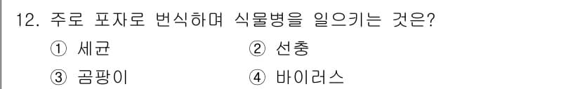 식물보호산업기사 2018년 12번 - 정답과 핵심 포인트를 검수 중인 기출문제