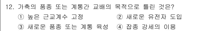 축산기사 2018년 12번 - 정답과 핵심 포인트를 검수 중인 기출문제