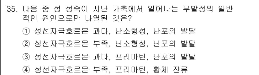 축산기사 2018년 35번 - 정답과 핵심 포인트를 검수 중인 기출문제