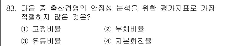 축산기사 2018년 83번 - 정답과 핵심 포인트를 검수 중인 기출문제