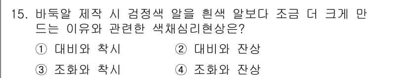 컬러리스트산업기사 2018년 15번 - 정답과 핵심 포인트를 검수 중인 기출문제