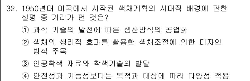 컬러리스트산업기사 2018년 32번 - 정답과 핵심 포인트를 검수 중인 기출문제